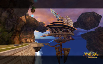 图片: 图2：《神魔大陆》实景截图-悬浮的宴会厅.jpg