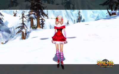 图片: 图3：《神魔大陆》实景截图—可爱圣诞裙装.jpg