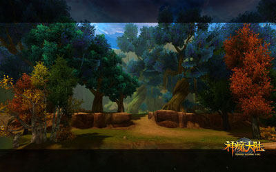 图片: 图2：《神魔大陆》实景截图—栖溪谷茂密的森林.jpg