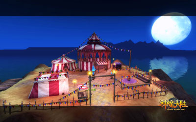 图片: 图3：《神魔大陆》实景截图—夜色下的马戏团.jpg