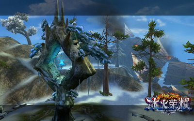 图片: 图5《神魔大陆·冰火荣耀》实景截图-魔法符号和科幻飞船并存的镰刀岛.jpg